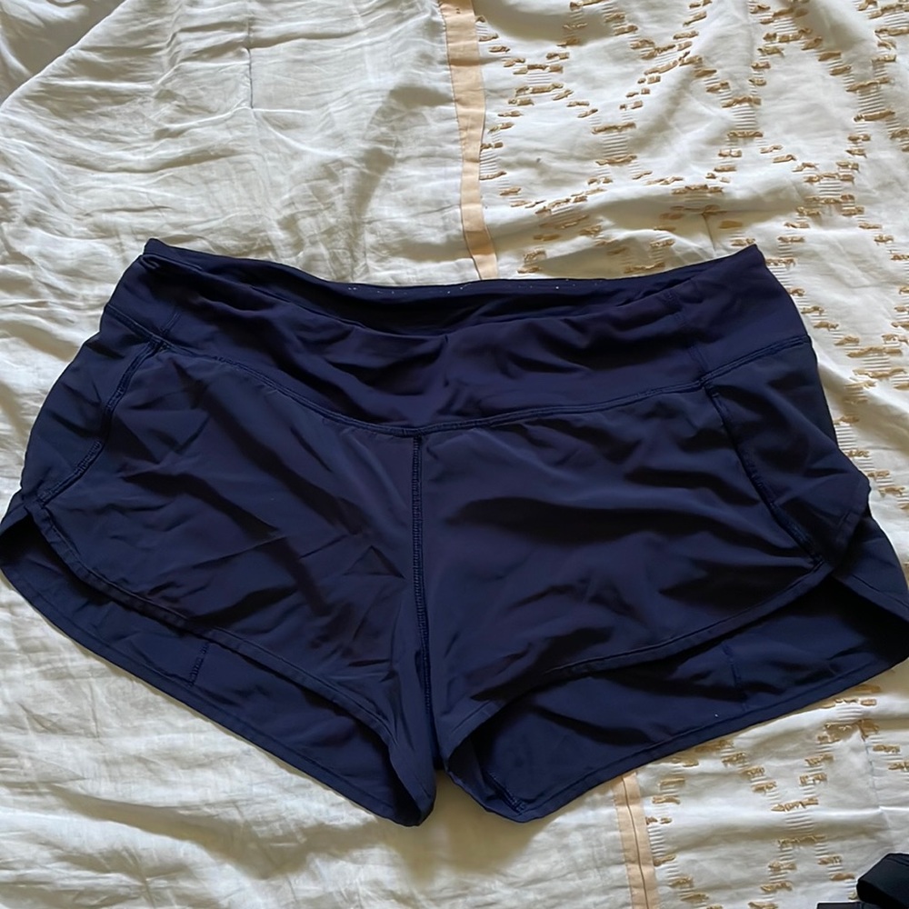 Lined Dark blue Lululemon shorts